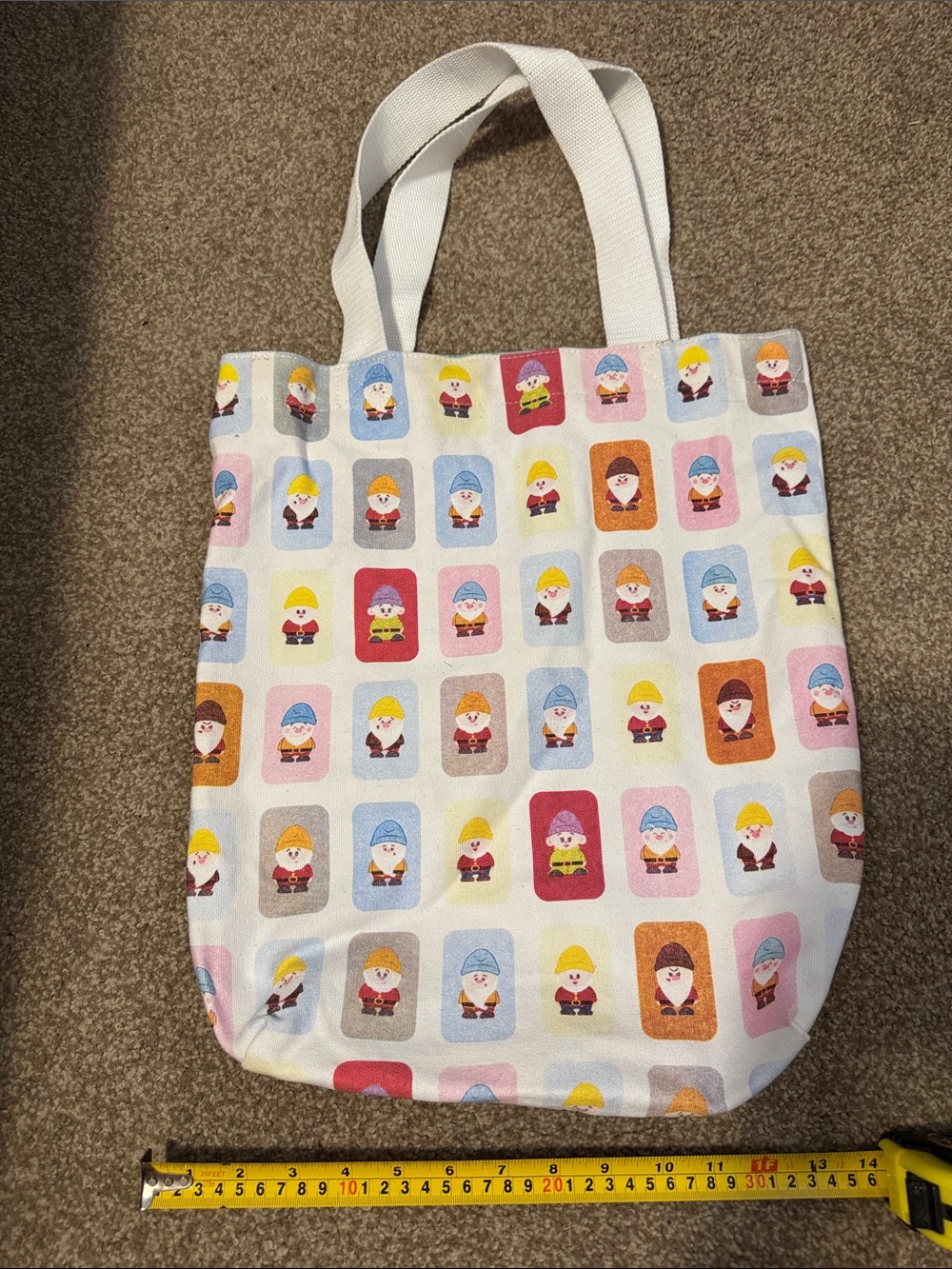 Whimsical Multi-Color Gnome Print Tote Bag